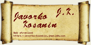 Javorko Košanin vizit kartica